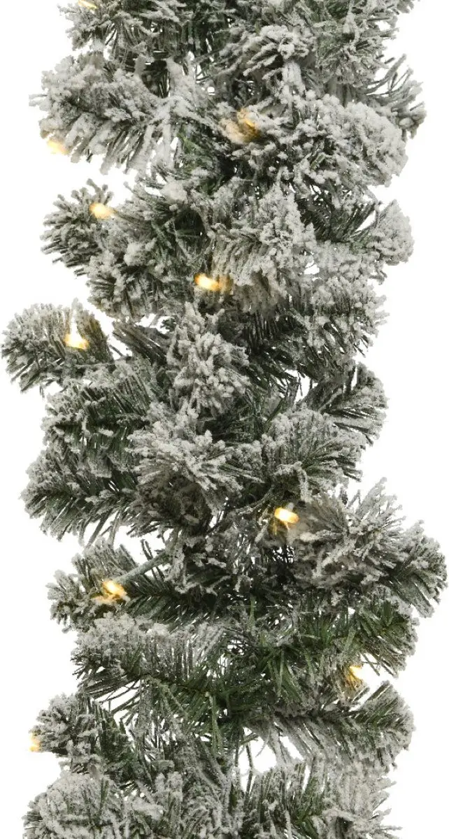Everlands besneeuwde guirlande slinger met 50 LEDs