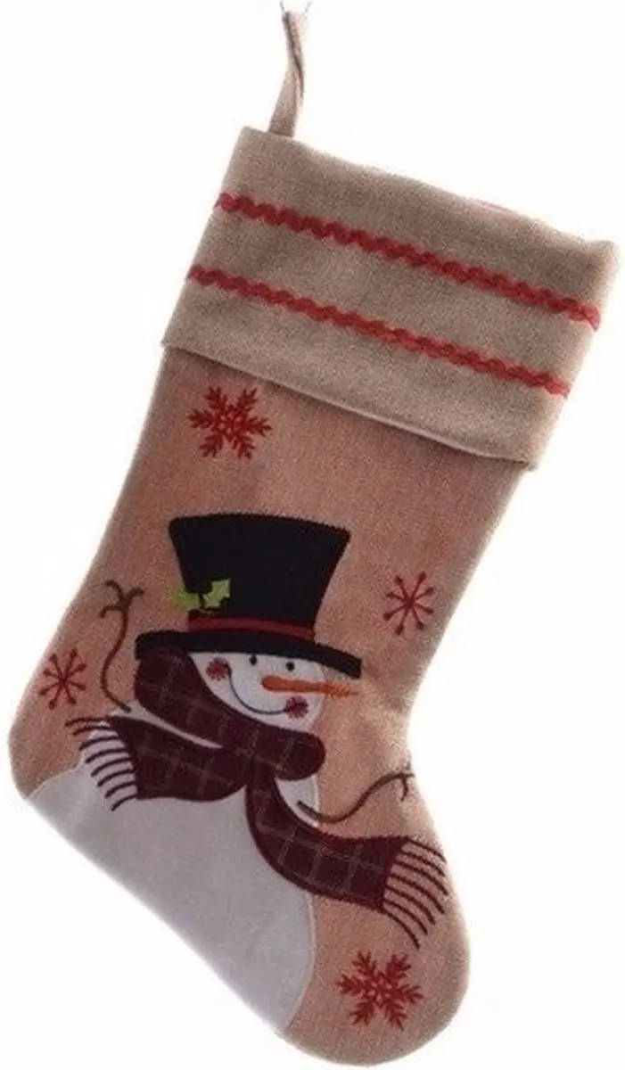 Decoris kerst sok met sneeuwpop