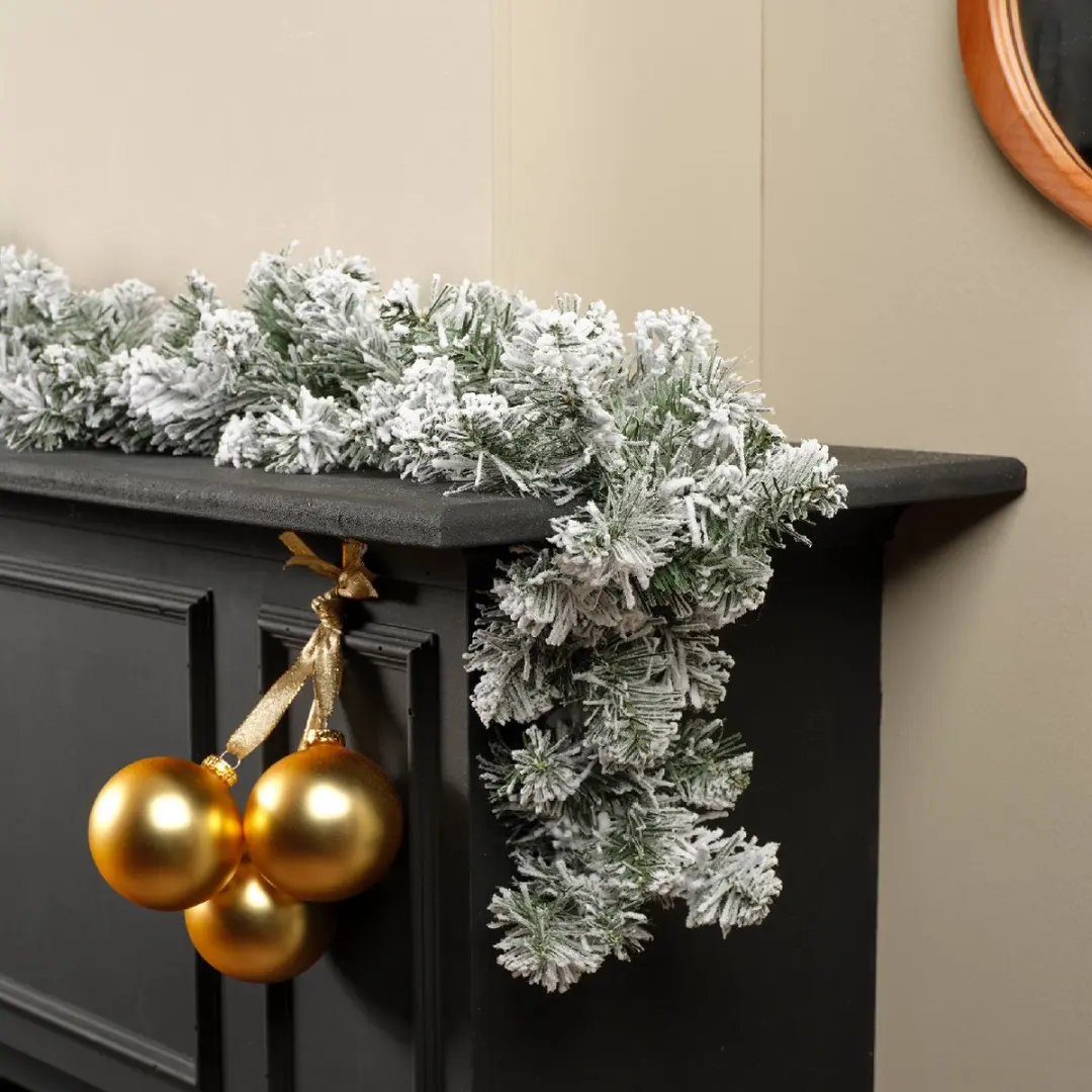 Lumineo Everlands Slinger met Sneeuw - 270x9,5cm - Groen - afbeelding 3 van 6
