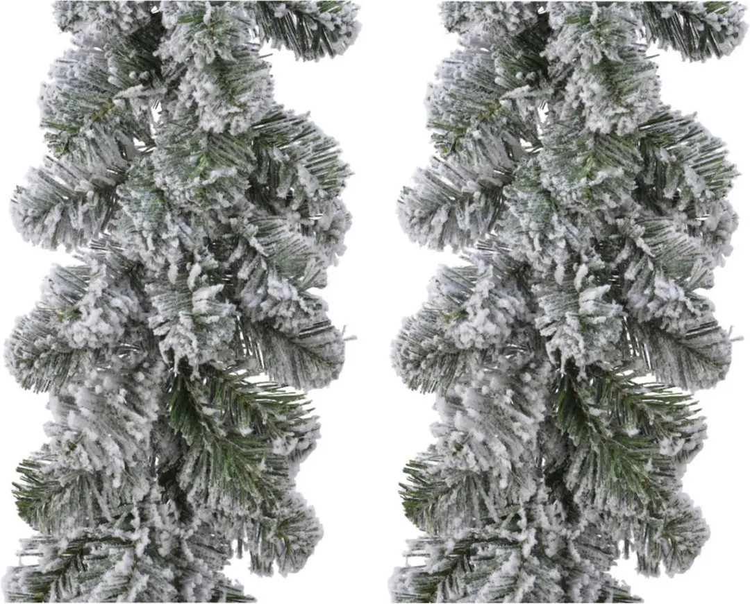 Lumineo Everlands Slinger met Sneeuw - 270x9,5cm - Groen - afbeelding 2 van 6