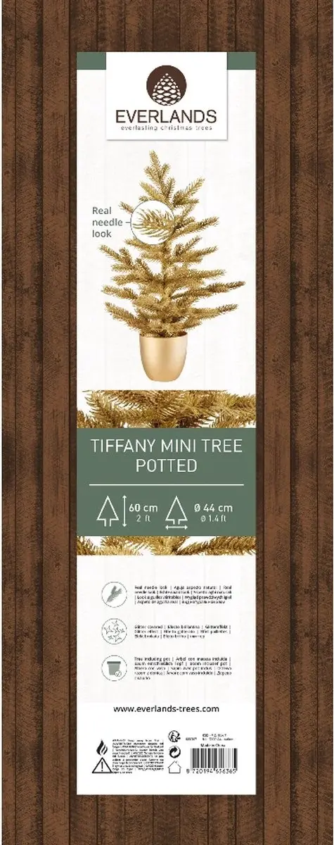 Kaemingk Tiffany Boom Glitter 44x60cm - Goud - afbeelding 2 van 2