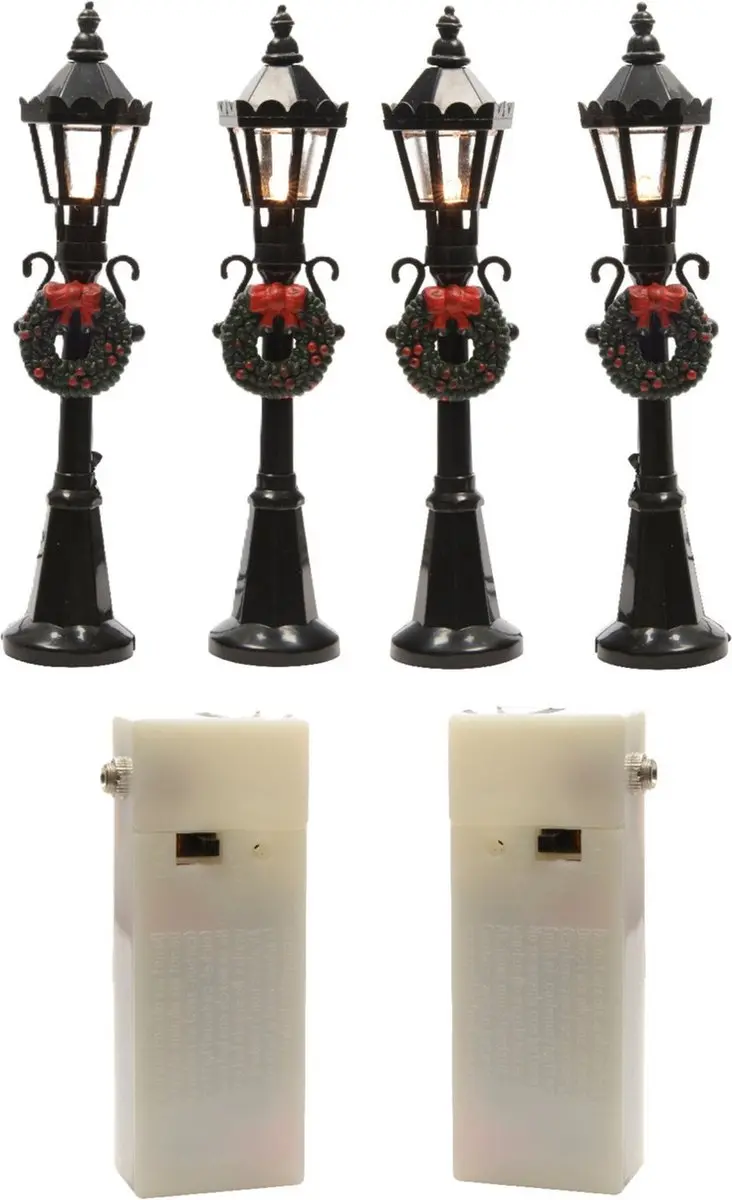 Lumineo kerstdorp lantaarns/lantaarnpalen