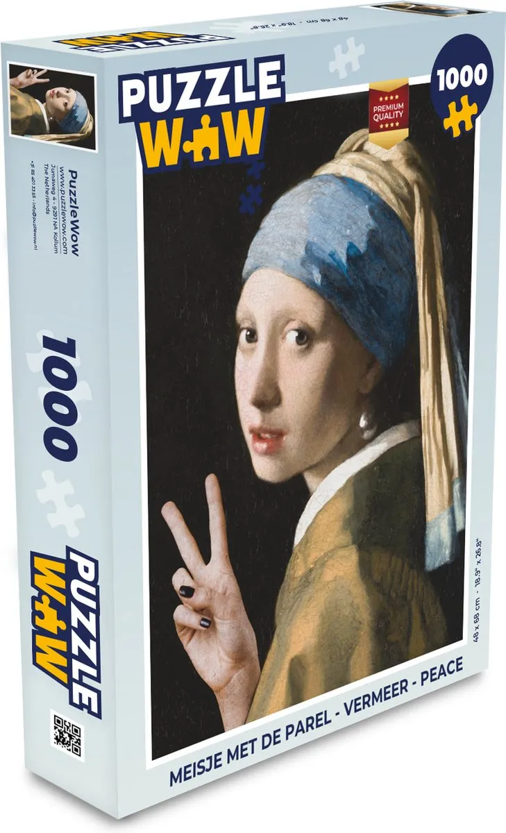 PuzzleWow Vermeer Peace Legpuzzel 1000 Stuks - Multicolor