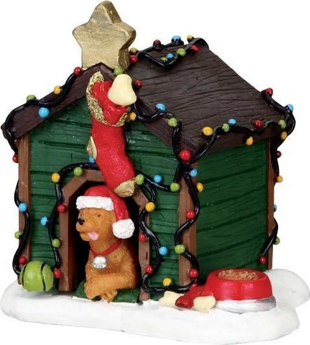 Lemax Decorated Light Doghouse Figuur