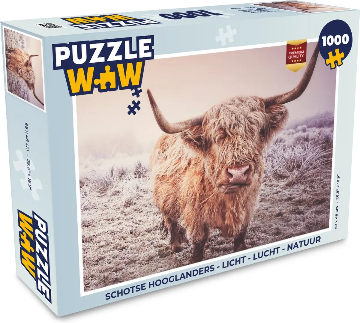PuzzleWow Schotse Hooglanders Legpuzzel 1000 Stuks - Multicolor