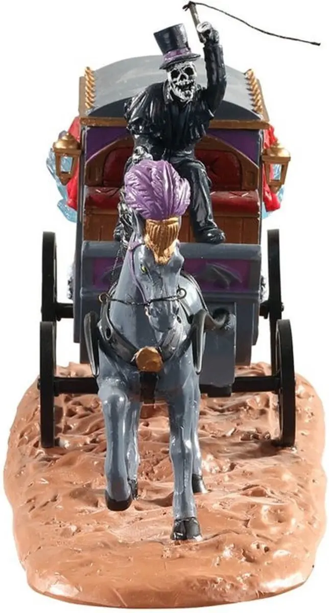 Lemax Spooky Town Phantom Coach - Paars/Grijs/Zwart