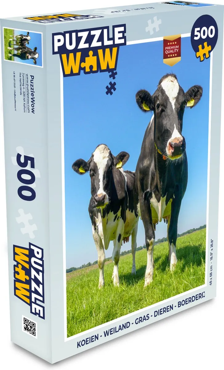 PuzzleWow Koeien Weiland Legpuzzel 500 Stuks