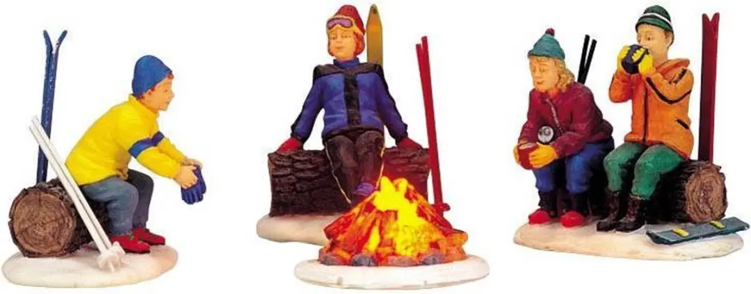 Lemax Skiers' Camp Fire Kersthuisjes Set