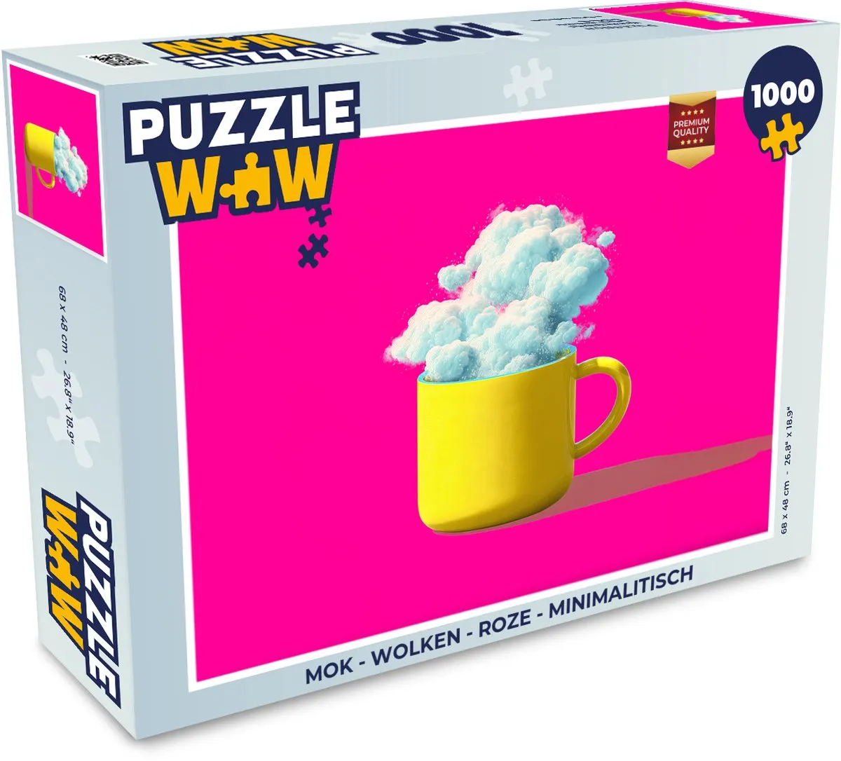PuzzleWow Mok Wolken Legpuzzel 1000 Stuks - Roze
