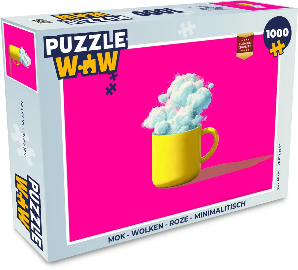 PuzzleWow Mok Wolken Legpuzzel 1000 Stuks - Roze