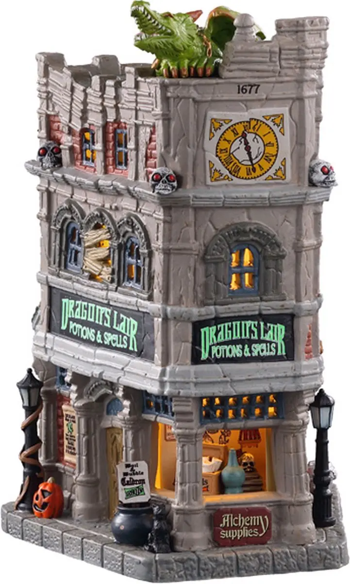 Lemax Spooky Town Dragon's Lair Potions & Spells