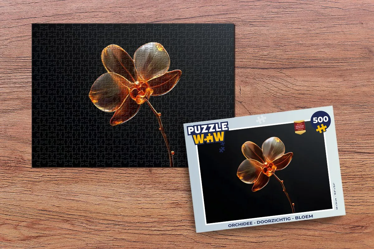 PuzzleWow Orchidee Legpuzzel 500 Stuks - Doorzichtig