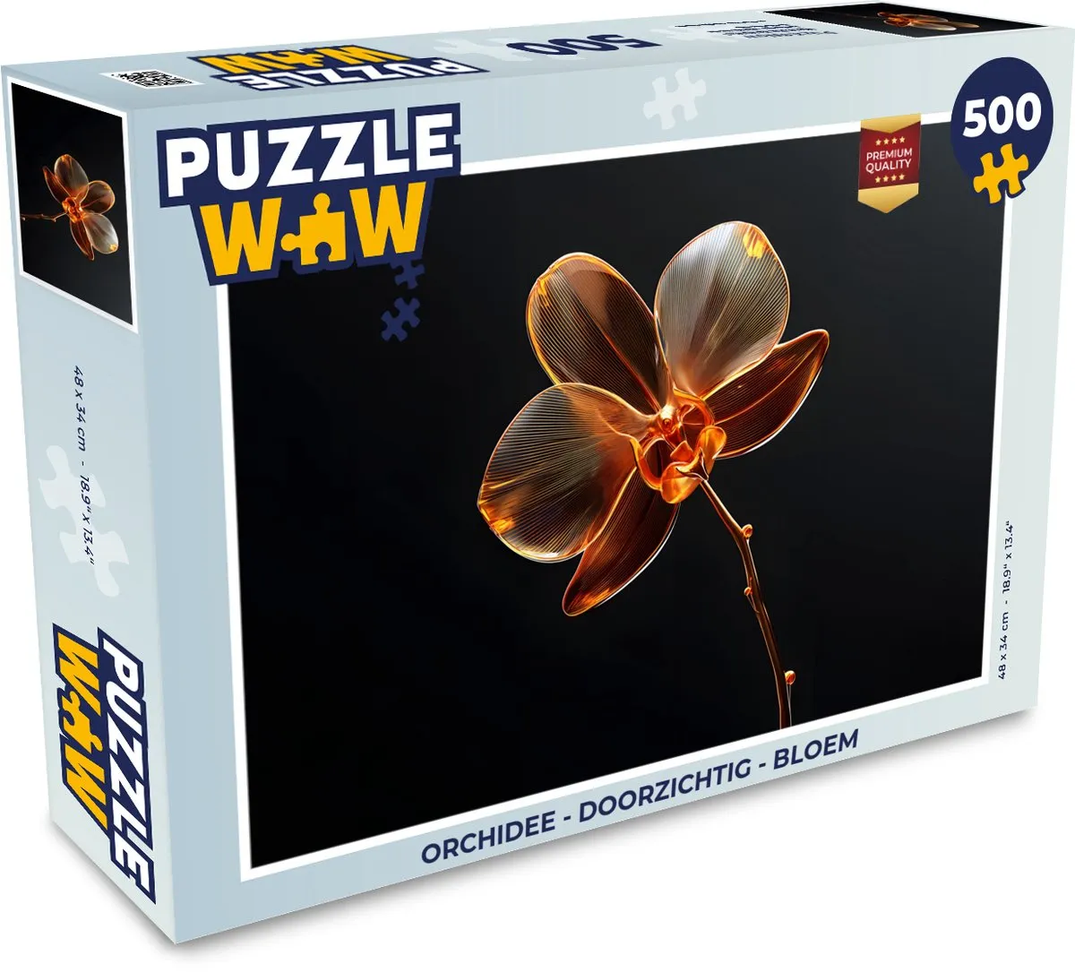 PuzzleWow Orchidee Legpuzzel 500 Stuks - Doorzichtig