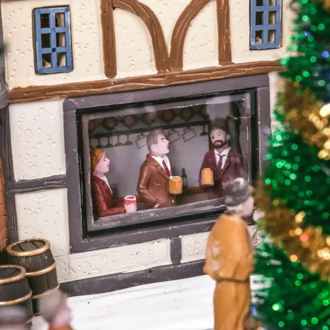 Lemax The Bell & Thistle Tavern Verlicht Gebouw - Met Animatie & Geluid