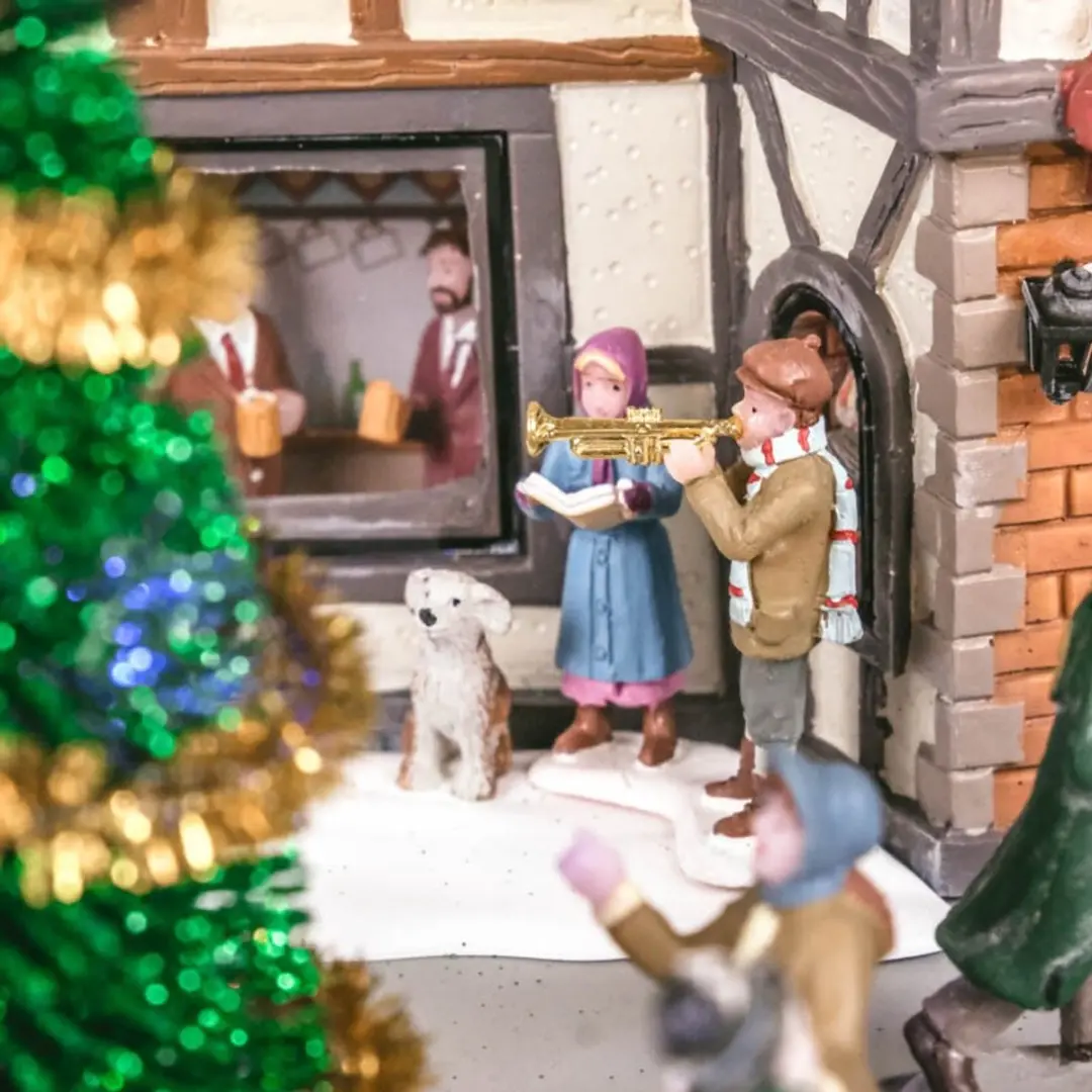 Lemax The Bell & Thistle Tavern Verlicht Gebouw - Met Animatie & Geluid