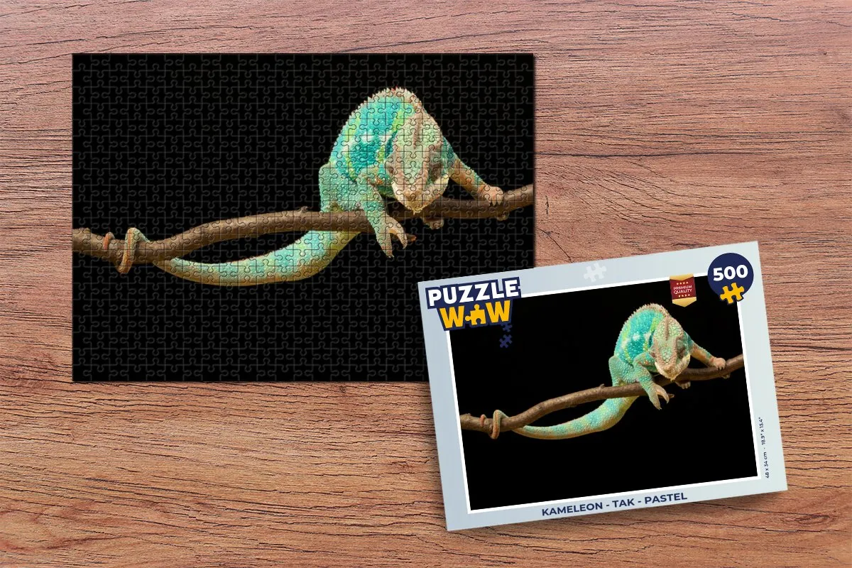 PuzzleWow Kameleon Tak Legpuzzel 500 Stuks - Multicolor