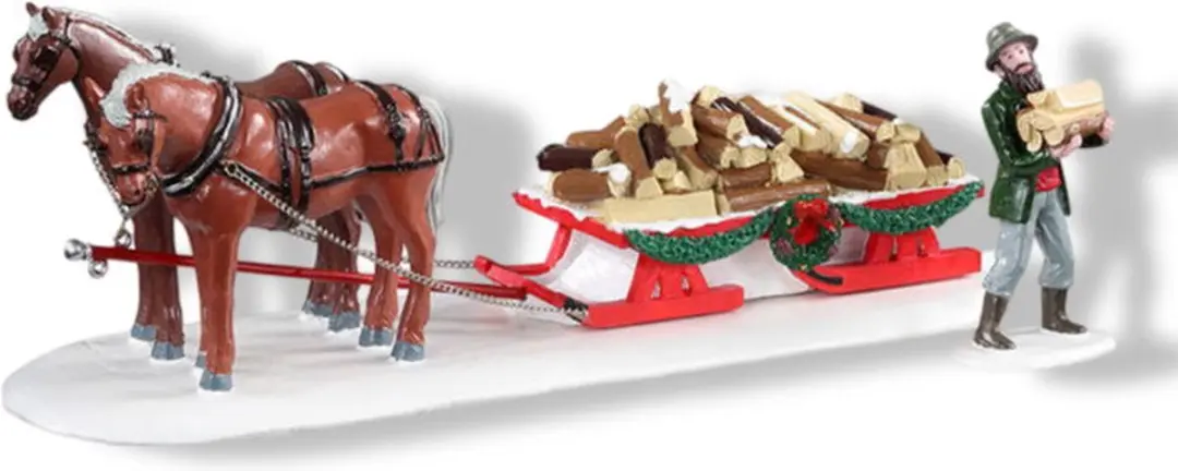 Lemax Firewood Delivery Set - 2 Kersthuisjes