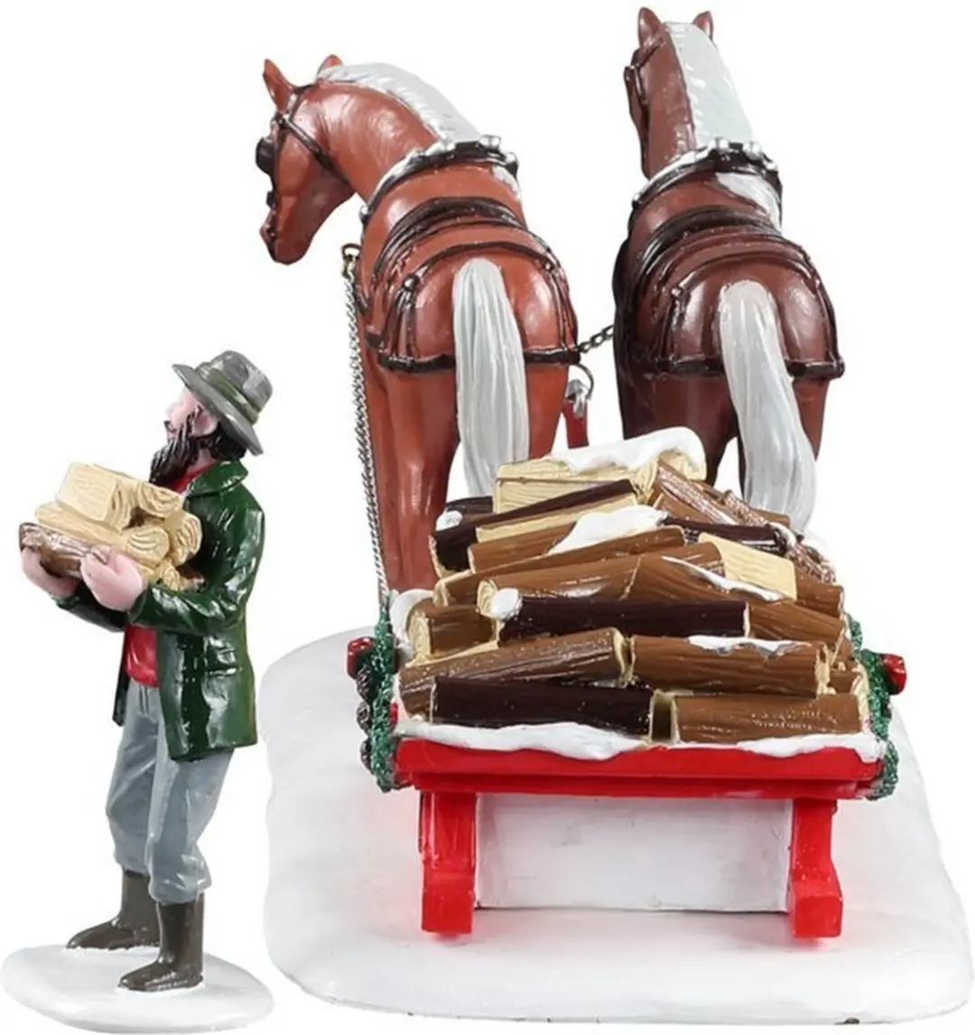 Lemax Firewood Delivery Set - 2 Kersthuisjes