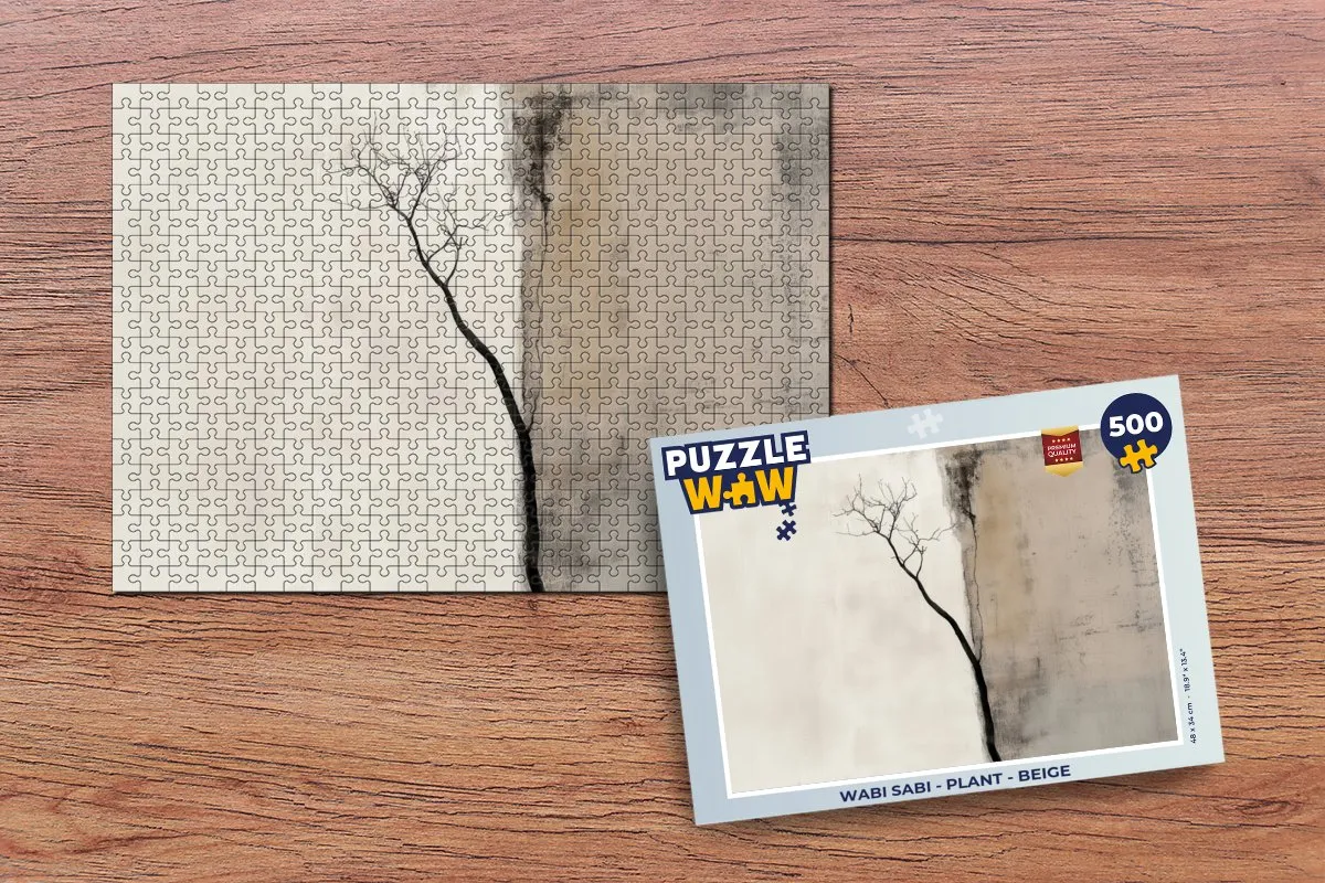 PuzzleWow Wabi Sabi Legpuzzel 500 Stuks - Japandi Plant Beige