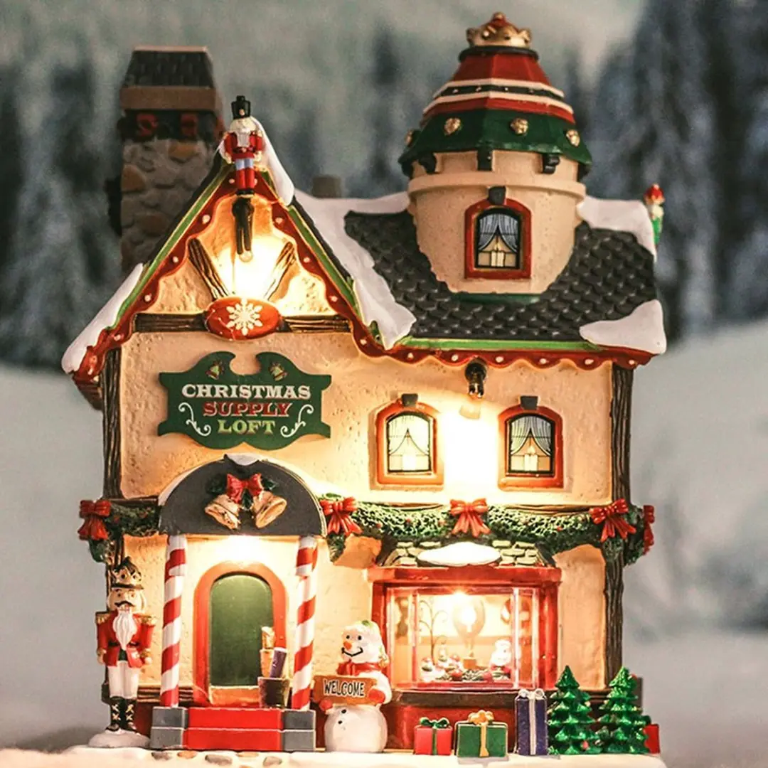 Lemax Christmas Supply Loft Verlicht Gebouw - Rookeffect