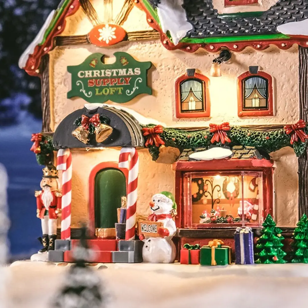 Lemax Christmas Supply Loft Verlicht Gebouw - Rookeffect