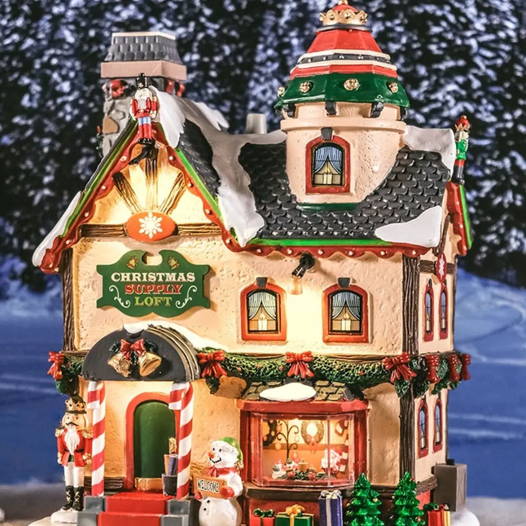 Lemax Christmas Supply Loft Verlicht Gebouw - Rookeffect