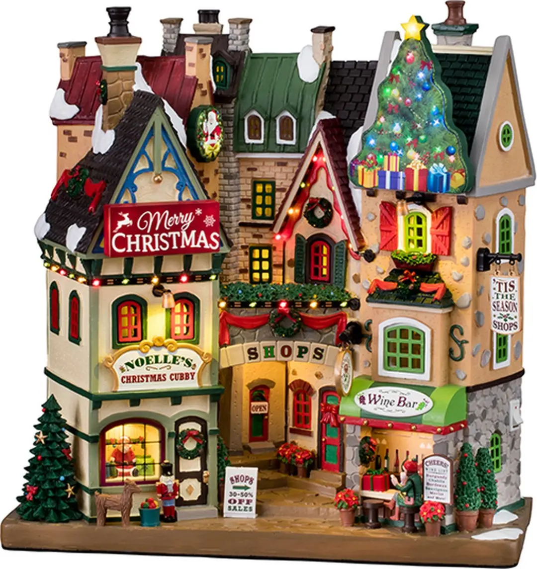 Lemax 'Tis The Season Shops Verlichte Facade