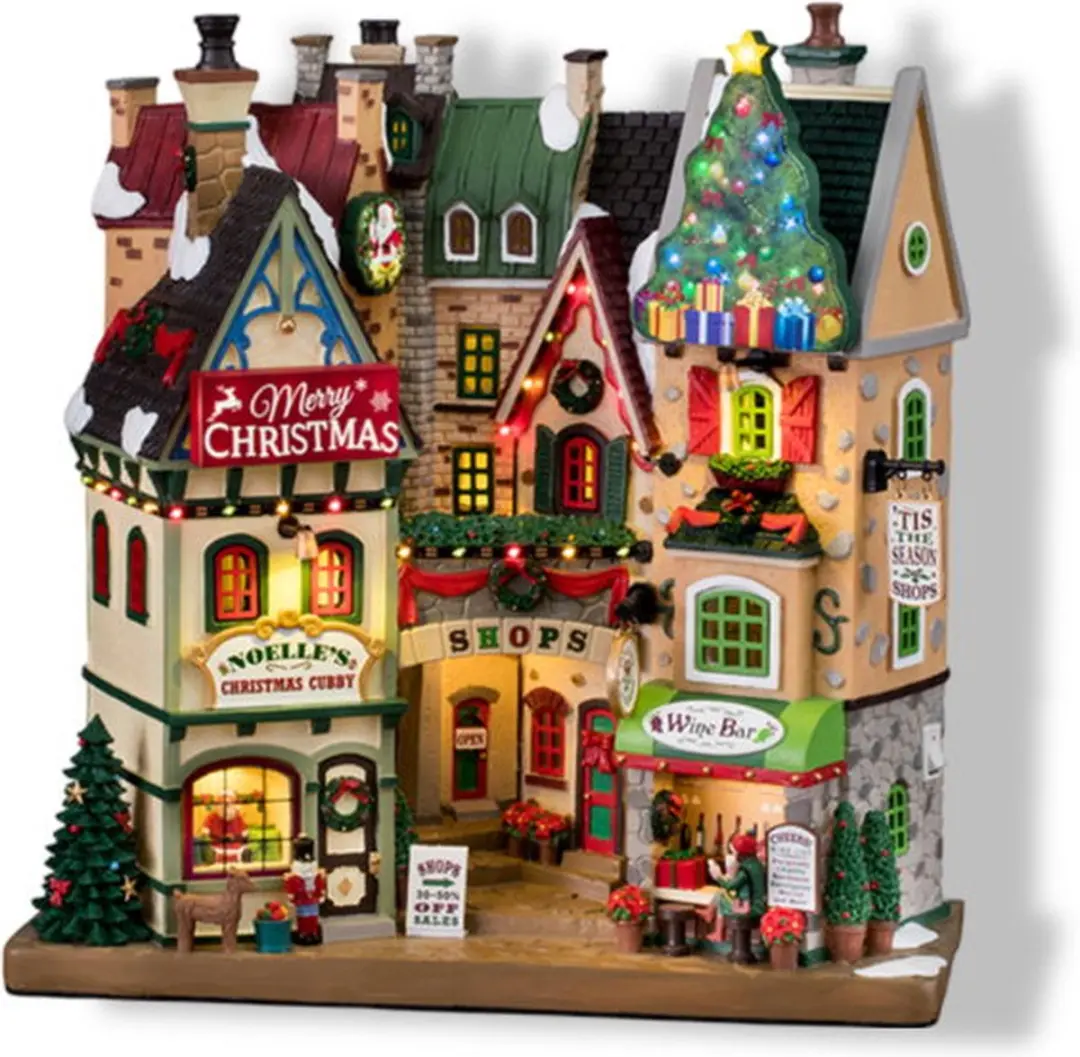 Lemax 'Tis The Season Shops Verlichte Facade - Meerkleurig