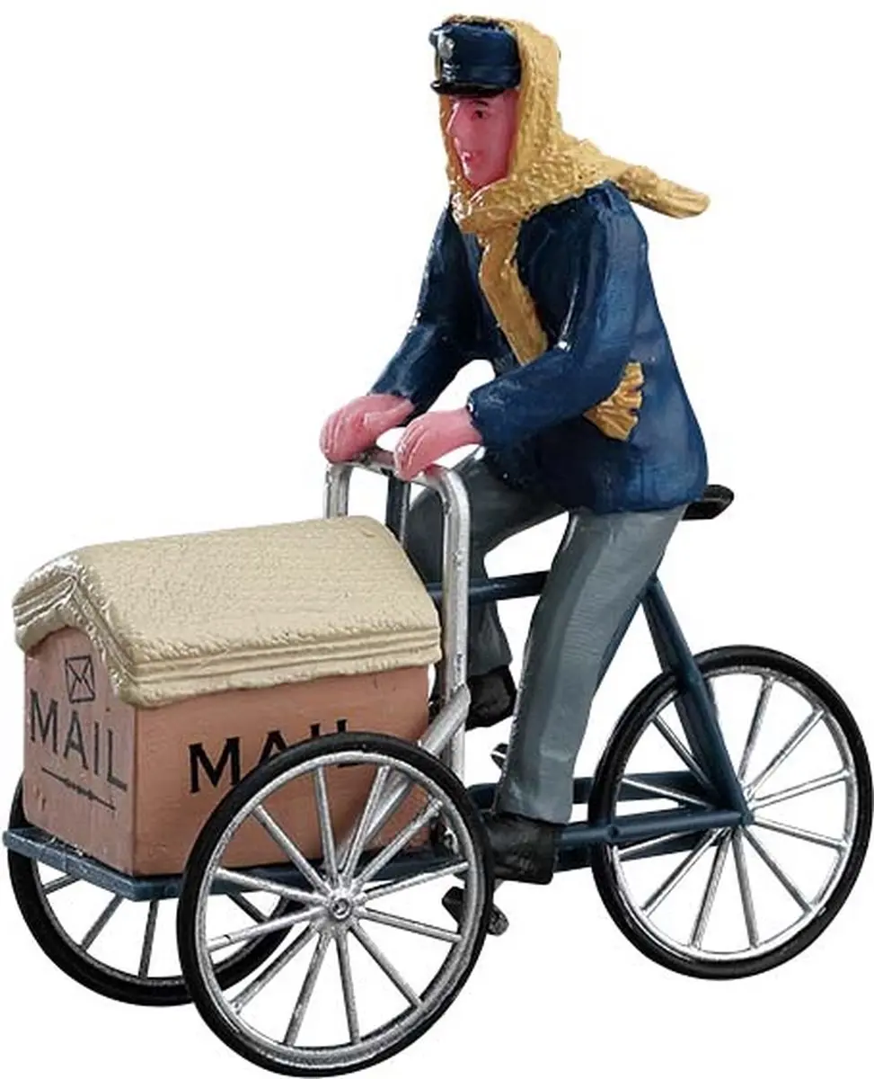 Lemax Mail Delivery Cycle Kersthuisjes