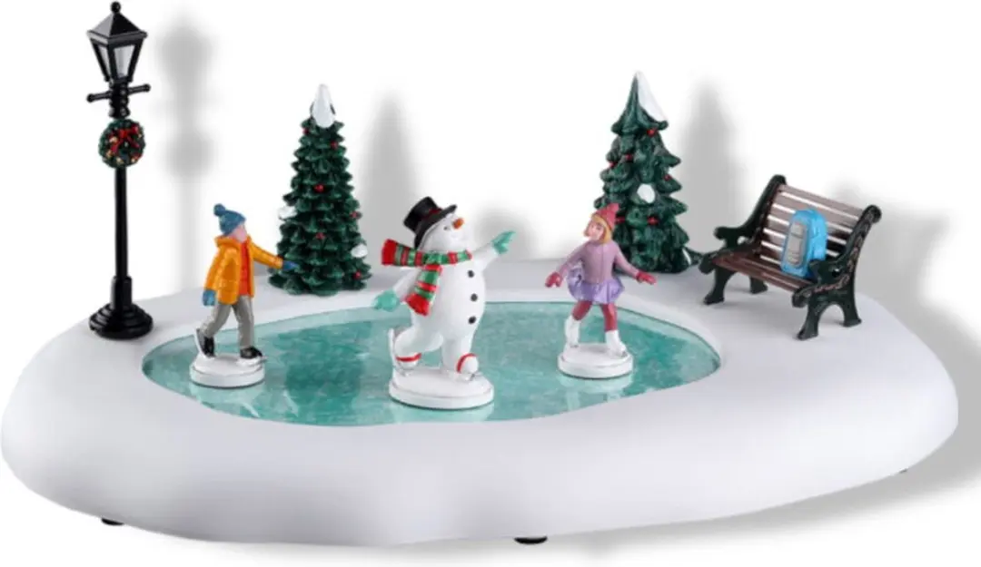 Lemax Frosty Goes Ice Skating Tafelstuk - Animatie - Batterijvoeding