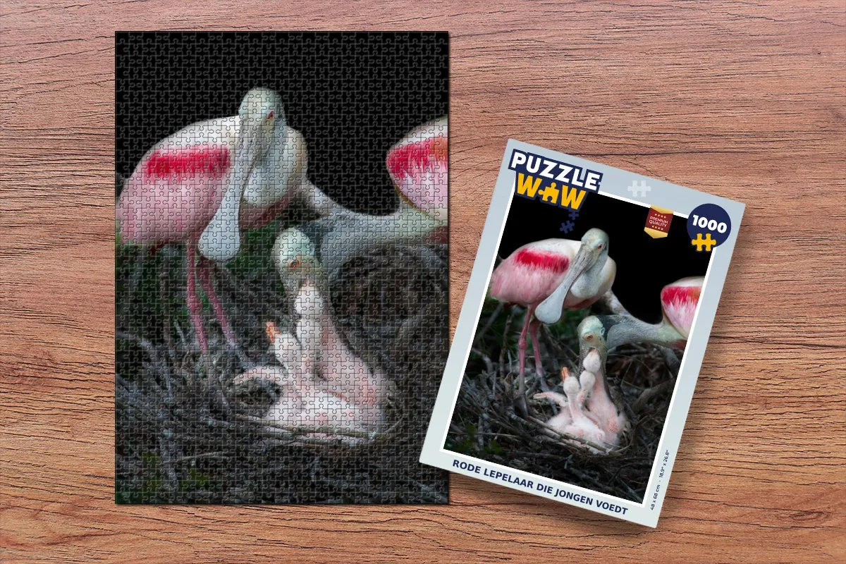 PuzzleWow Vogels Nest Kuiken Legpuzzel 1000 Stuks - Multicolor