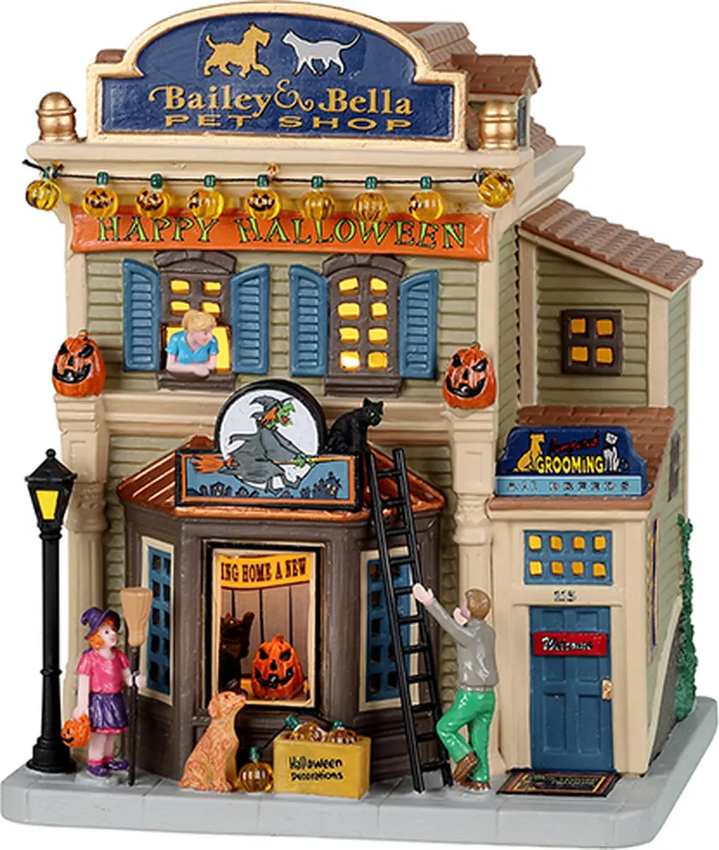 Lemax Bailey & Bella Pet Shop Kersthuisje