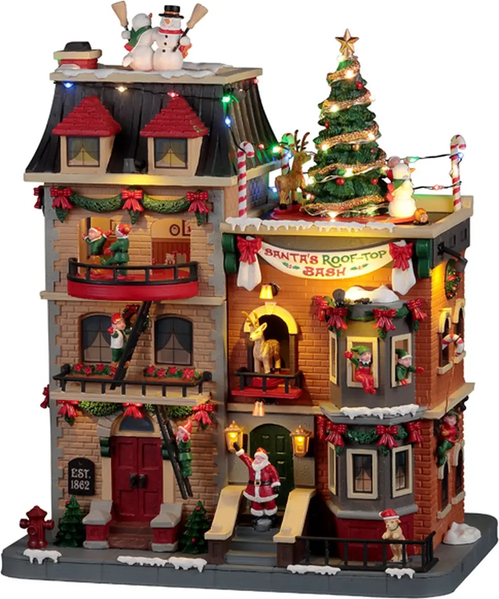 Lemax Santa's Rooftop Bash Verlichte Attractie
