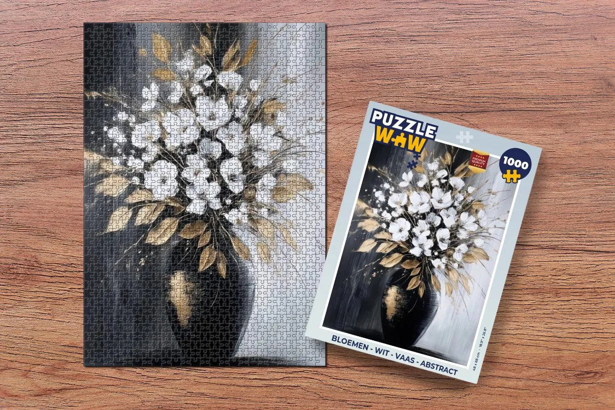 PuzzleWow Bloemen Vaas Abstract Legpuzzel 1000 Stuks