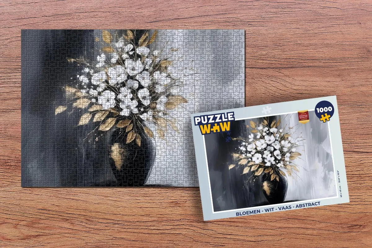 PuzzleWow Bloemen Vaas Abstract Legpuzzel 1000 Stuks