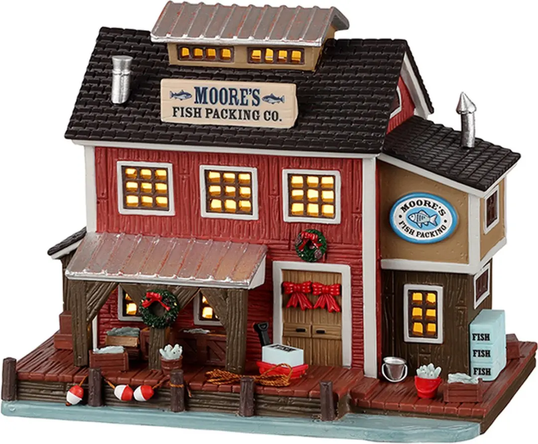 Lemax Moore's Fish Packing Co. Kersthuisje
