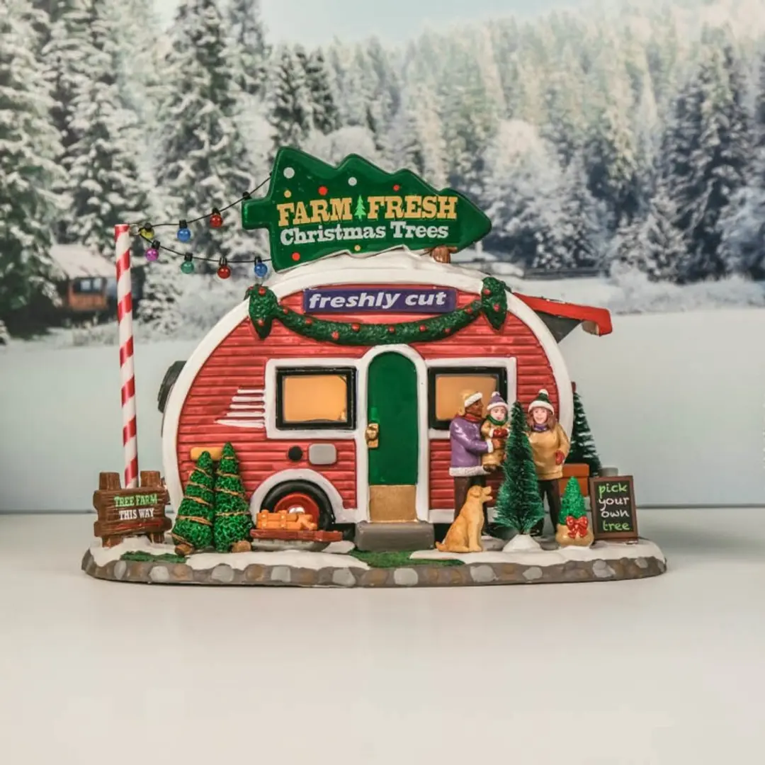 Lemax Farm Fresh Christmas Trees Verlicht Figuur