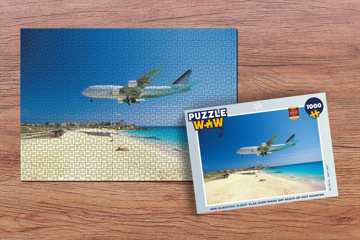 PuzzleWow Maho Bay Beach Legpuzzel 1000 Stuks - Multicolor