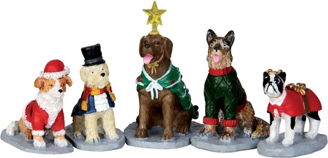 Lemax Costumed Canines Kerstset