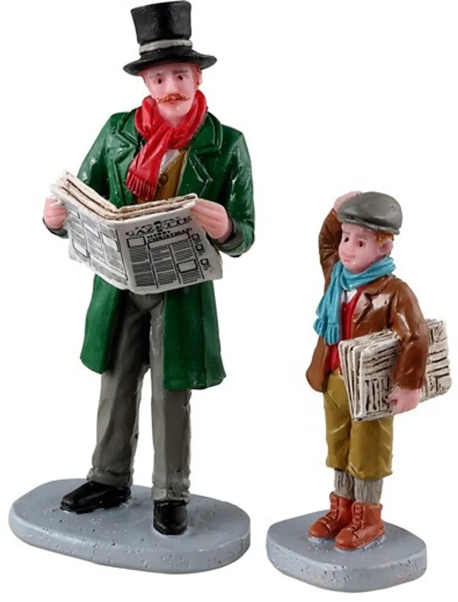 Lemax Merry Newsboy Set - 2 Stuks - Multicolor