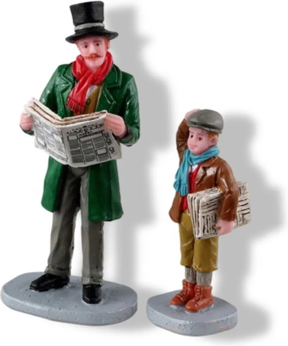 Lemax Merry Newsboy Set - 2 Stuks - Multicolor