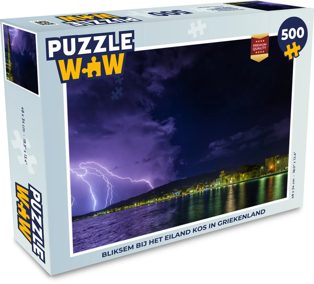 PuzzleWow Legpuzzel Bliksem bij Kos 500 Stuks - Multicolor
