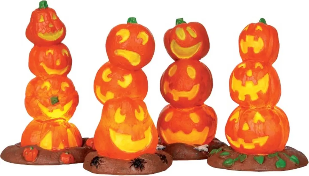 Lemax Light Up Pumpkin Stack Set