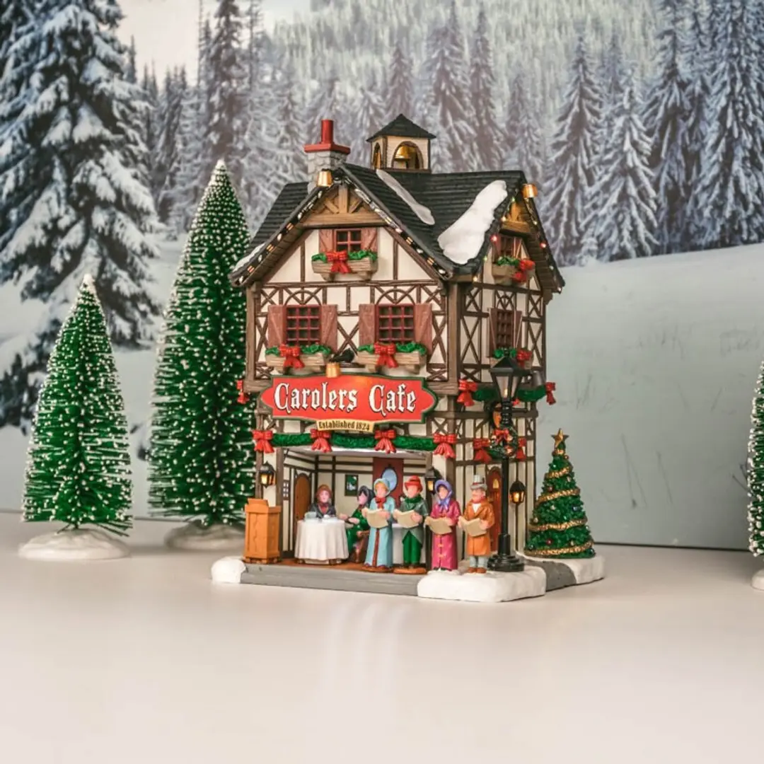 Lemax Carolers Cafe Verlicht Gebouw - 1 Stuks - Meerkleurig