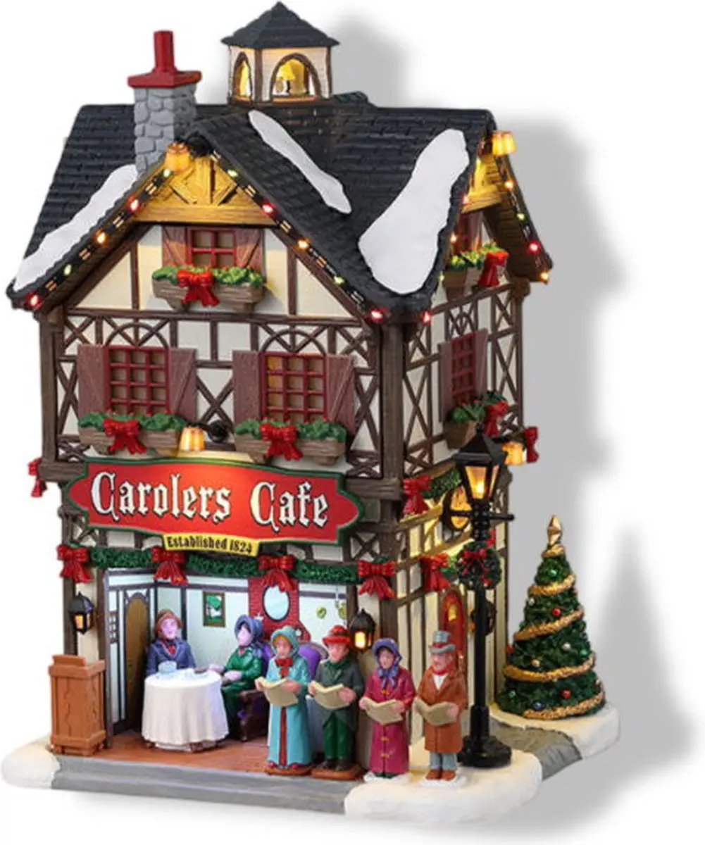 Lemax Carolers Cafe Verlicht Gebouw - 1 Stuks - Meerkleurig