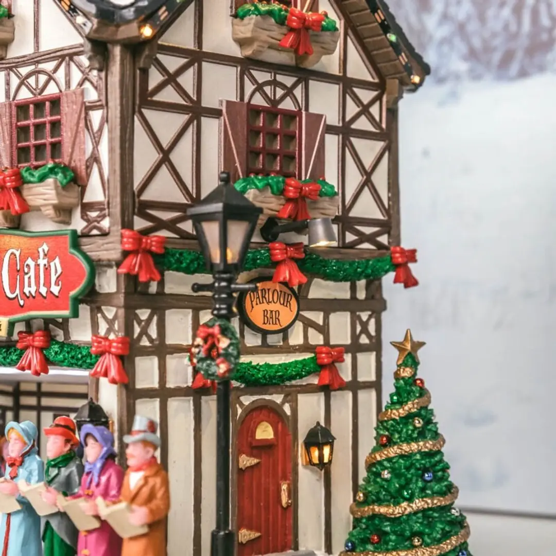 Lemax Carolers Cafe Verlicht Gebouw - 1 Stuks - Meerkleurig