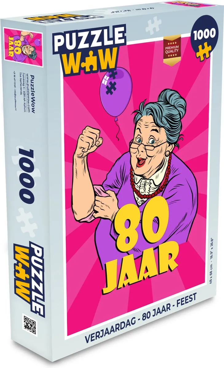 PuzzleWow Verjaardag 80 Jaar Puzzel