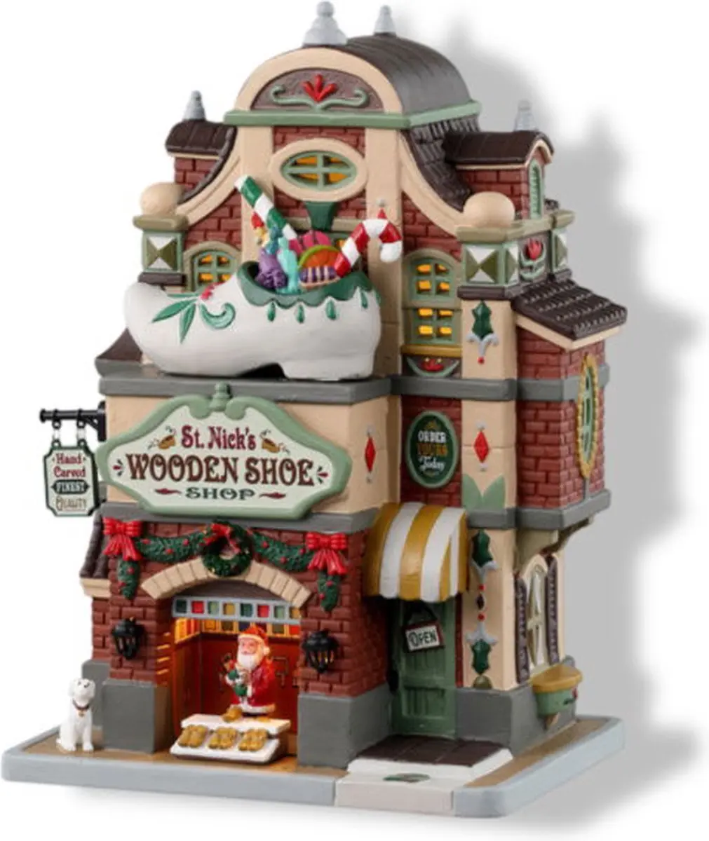Lemax St. Nick's Wooden Shoe Shop Verlicht Gebouw - Mix