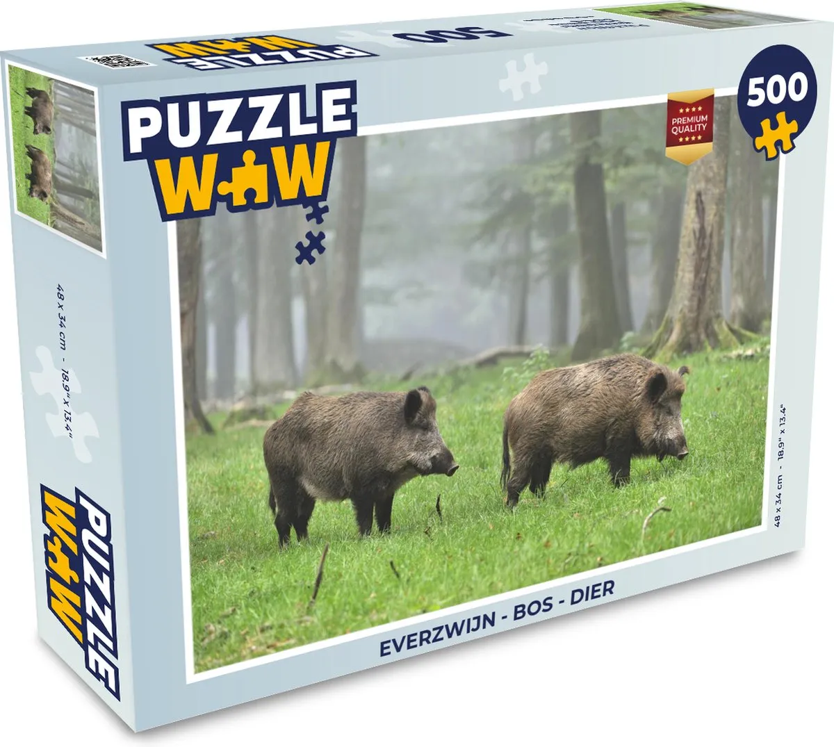 PuzzleWow Everzwijn Bos Legpuzzel 500 Stuks - Multicolor