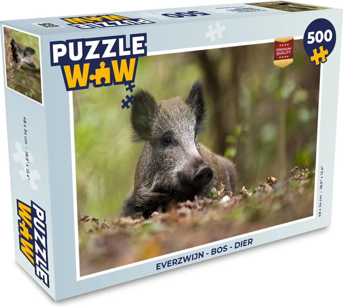 PuzzleWow Everzwijn Bos Legpuzzel 500 Stuks - Multicolor